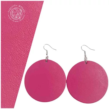 Magenta minimalista bőr fülbevaló