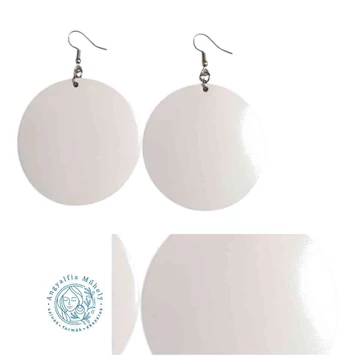 Fénylő fehér minimalista bőr fülbevaló