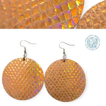 Irizáló-színjátszós barack bőrékszer, minimalista