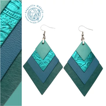 Limitált rombuszékszer, türkiz árnyalatokban