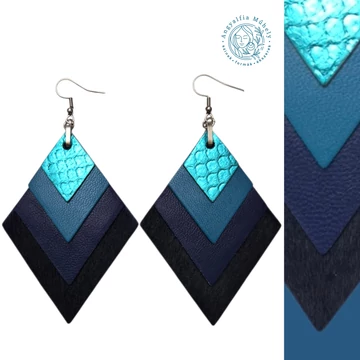 Limitált rombuszékszer, mesekék színárnyalatokban