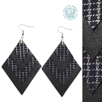 Éjkék, ezüstablakon át - rombusz bőrékszer