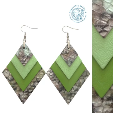 Egyedi zöld-mintás rombuszékszer