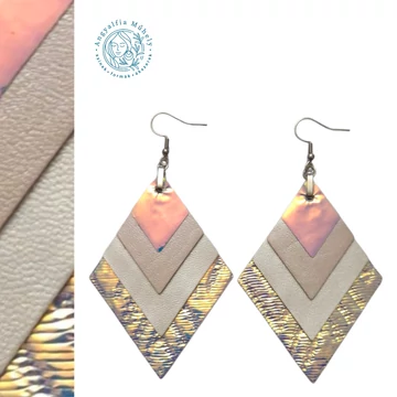 Színjátszós-barackos rombusz bőrékszer