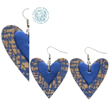 Mesekék Kisszívem bőr fülbevaló 2.