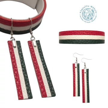 Trikolor bőr ékszerszett