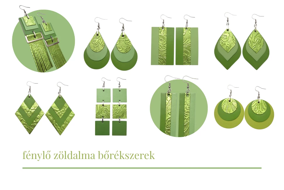 Fénylő zöldalma bőrékszerek