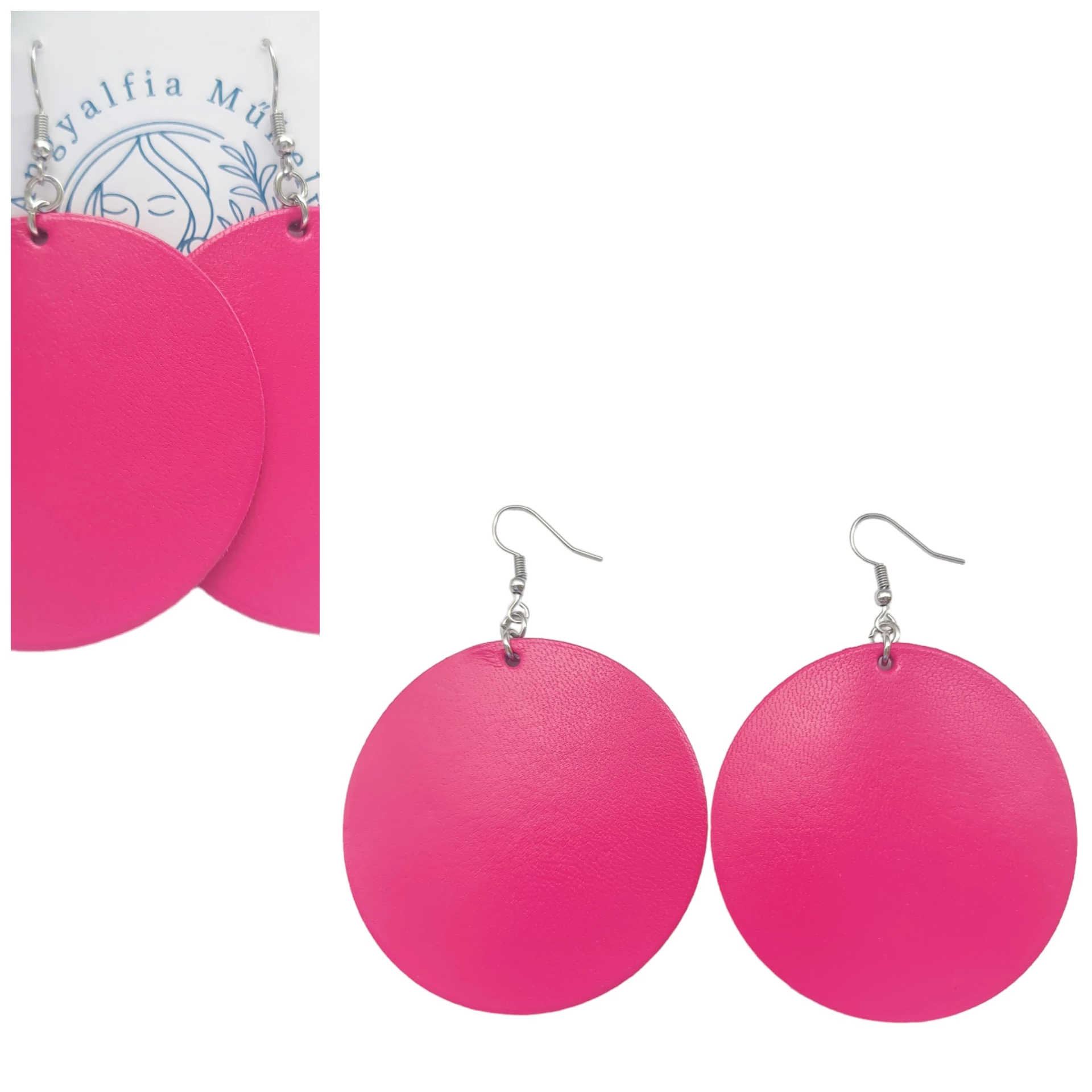 Pink minimalista fülbevaló